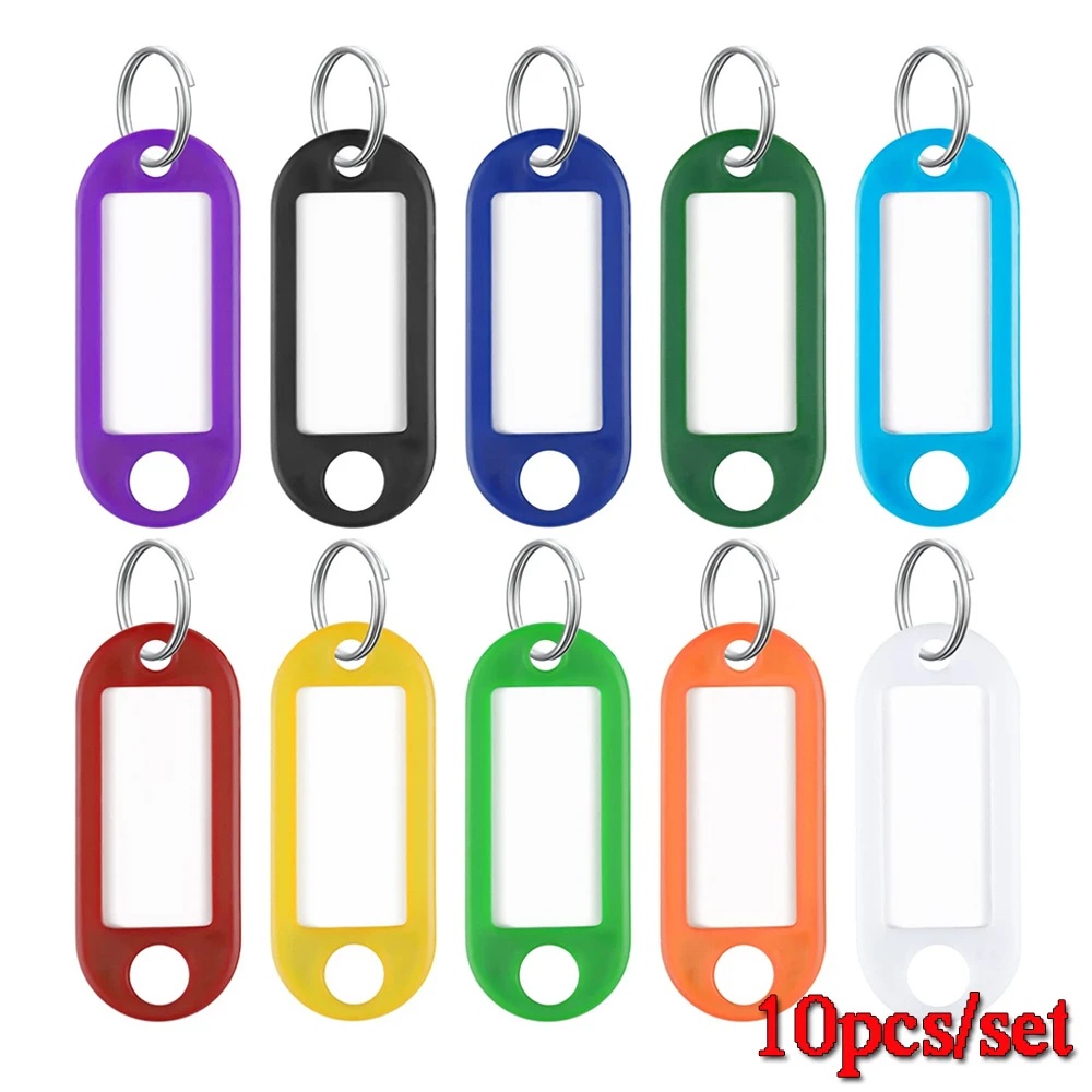 10pcs/Set Classic Tags Labels Key Chains Reusable Plastic Baggage ...