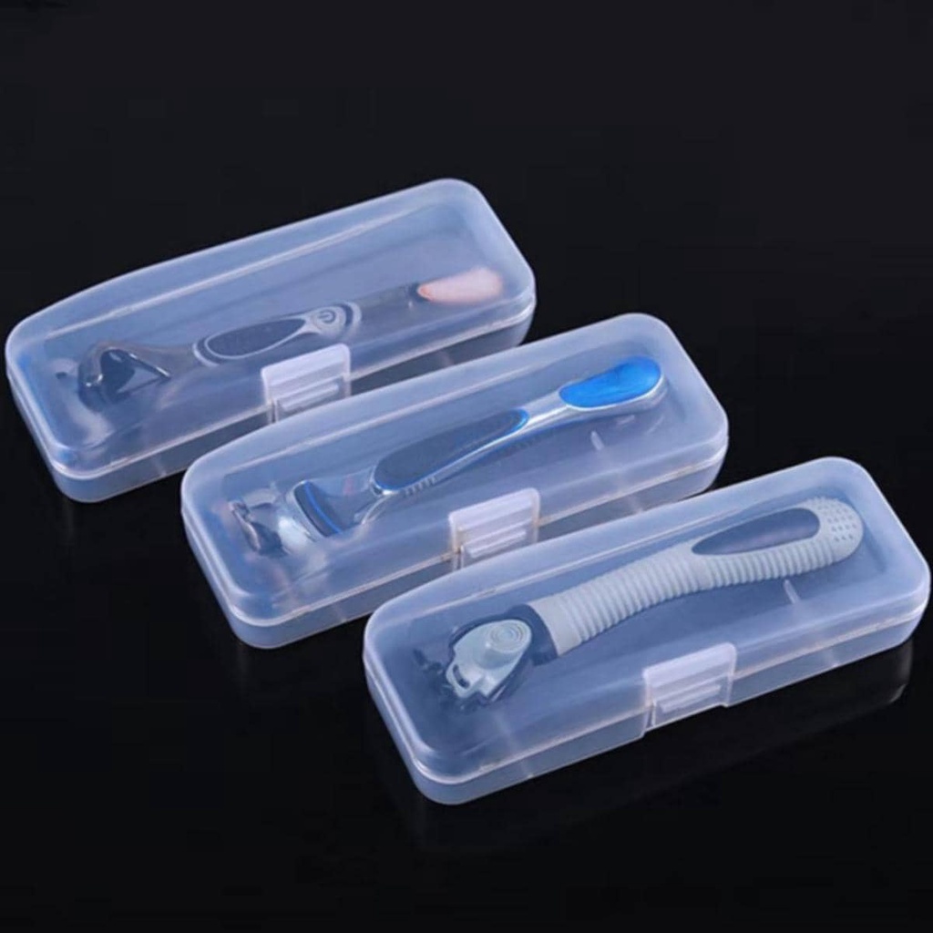 3Pcs Full Transparent Plastic Case Razor Boxes Men Universal Shaver ...