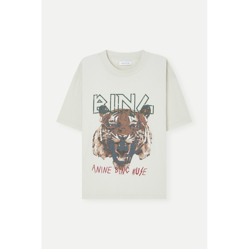 Anine Bing printed cotton short sleeve loose T shirt netaporter