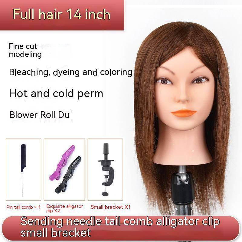 100 Real Human Hair Salon mannequin head Practice Training Head Model Salon Hairdressing Head wig accessories