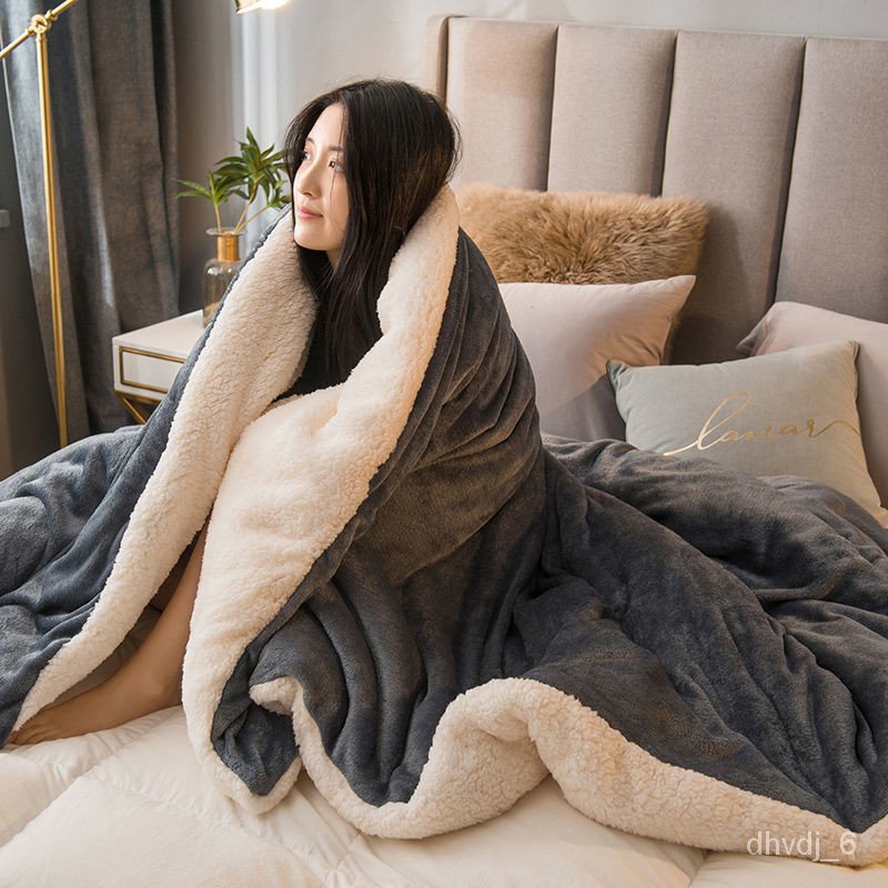 STM🔥QM Wool Throw Blanket Keep Warm Winter Bed Blankets Double Sided Queen  Duvet Cover Camping Double Bed Cover Bedsprea | Shopee Singapore