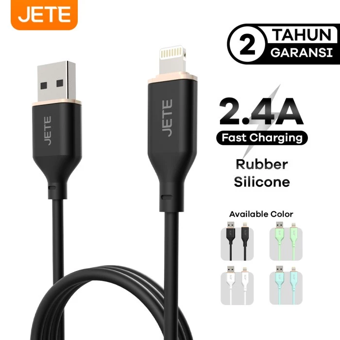 JETE CX10 Kabel Data Lightning 2.4A Fast Charging 12W - Kabel Data JETE Original Garansi 2thn - Gambar 3