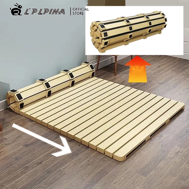 PINA Solid Wood Bed Board Tatami Mattress Breathable Bed Frame Row ...