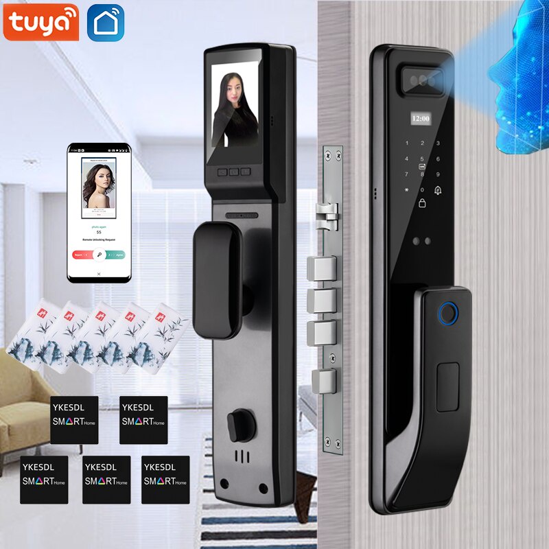 Digital lock Face Recognition Door Lock Wifi Tuya APP Remote Control ...