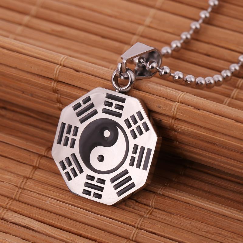 Mens gold sale yin yang pendant