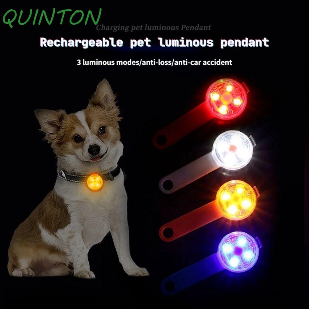QUINTON Pet Dogs Collars Antilost LED Light USB Rechargeable Night