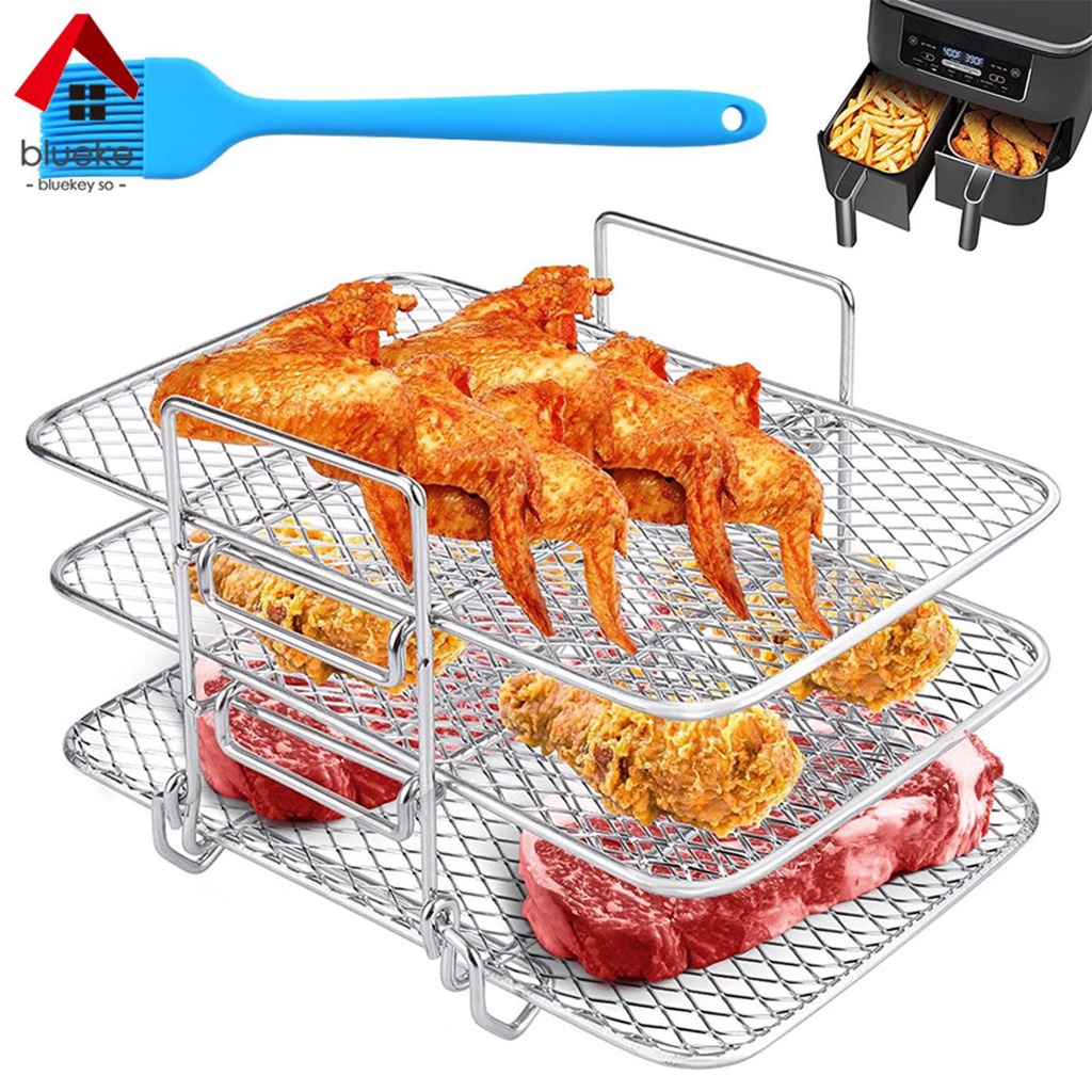 Air Fryer Rack Compatible with Ninja Foodi Dual Air Fryer 3 Layer Dehydrator Stand 304 Stainless Steel Dehydrator Rack SHOPCYC9045 Shopee Singapore