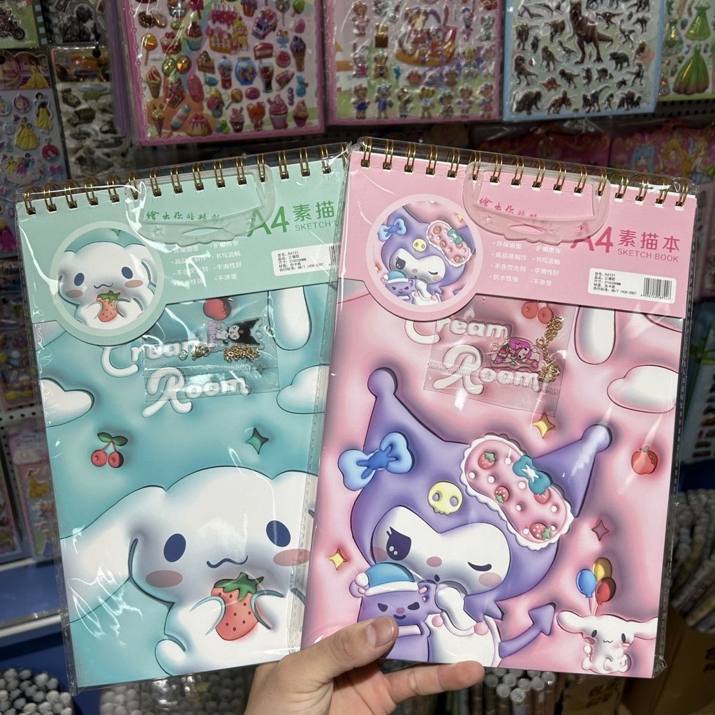 [LC] Sanrio sketch book A4 drawing 3D cover book blank painting cartoon