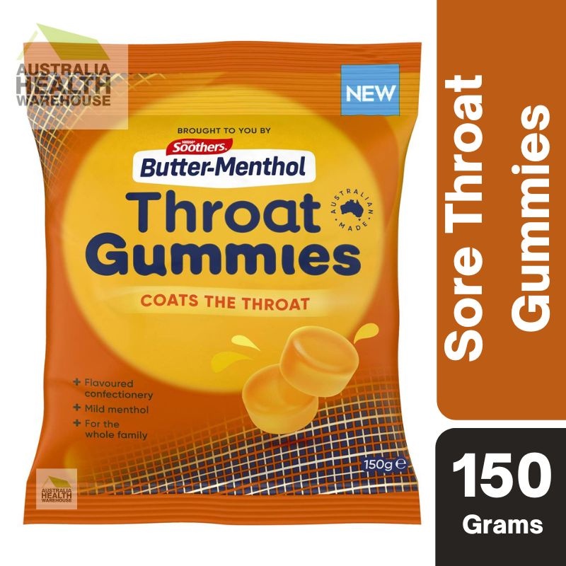 NEAR EXPIRY DATE JULY 2023 Soothers ButterMenthol Throat Gummies 150g
