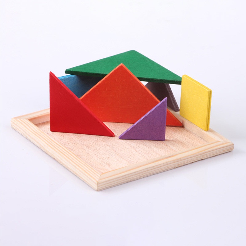 Wooden Tangram Shapes Puzzle Toys with Pattern Cards for Kids and ...