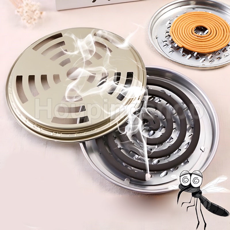 Mosquito Coil Holder Large Metal Repellent Rack With Cover Fireproof ...