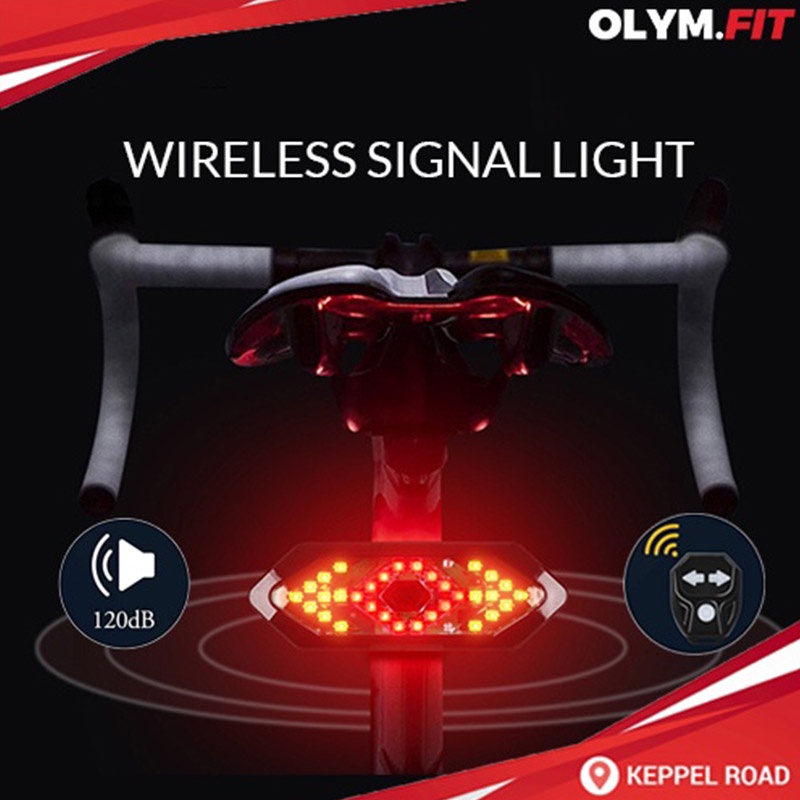 Bicycle Signal Light Bike Rear Tail Wireless Lights Remote LED Brake Cycling MTB Foldable Bike