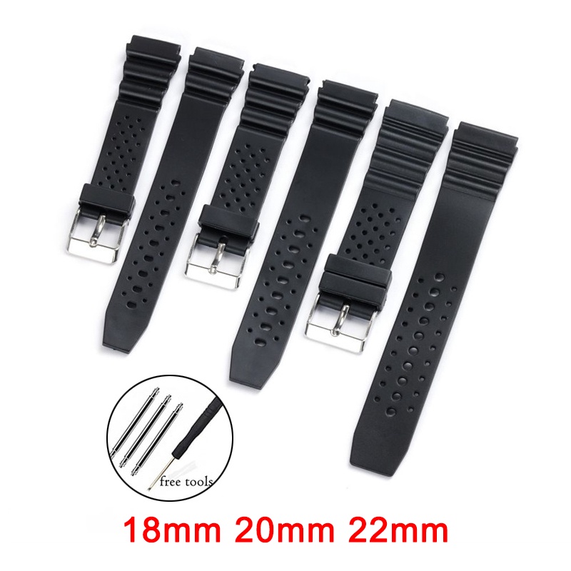 Sport Waterproof Silicone Watch Strap 18mm 20mm 22mm Plastic Watchbands