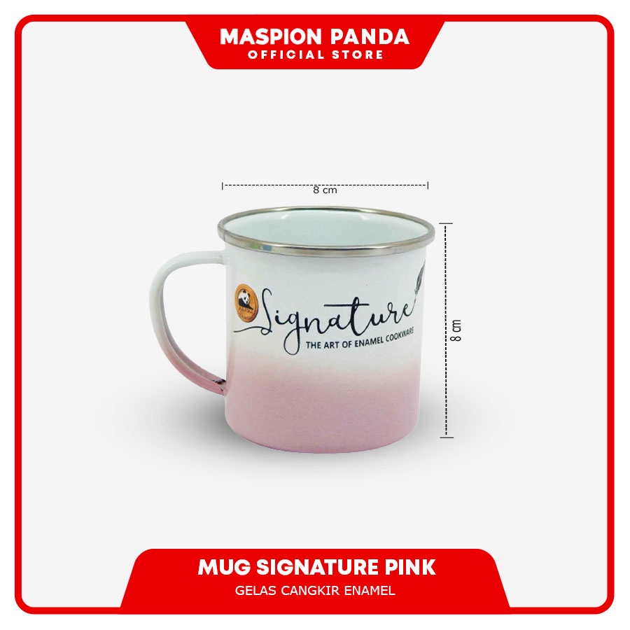 Maspion Panda Gelas Enamel Signanture Mug Ombre 8 cm - Gambar 3