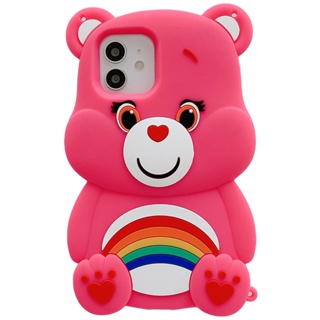 Cute Care Bears Rainbow Cartoon Clear Transparent Fun iPhone 