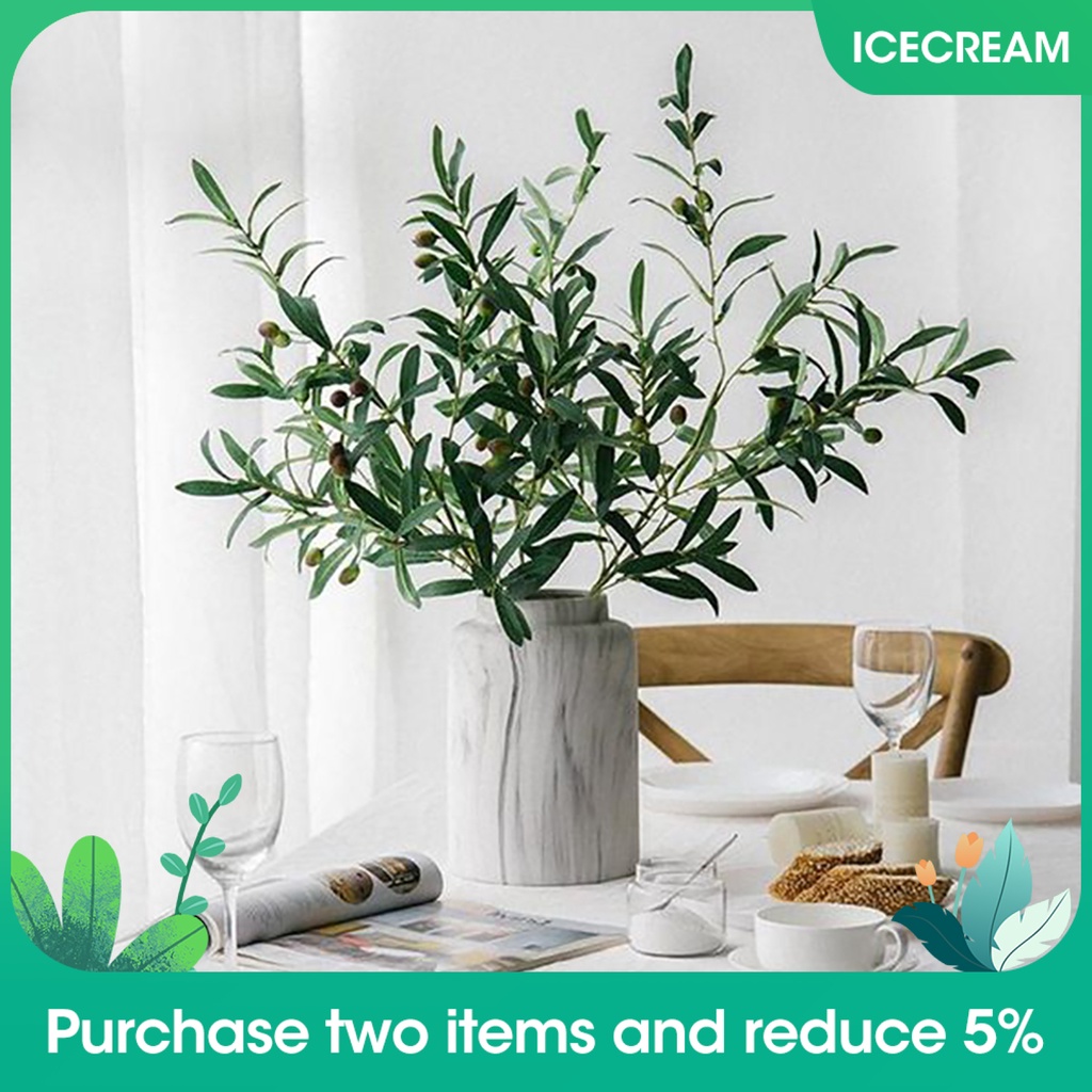 ❁icecream  1Pc Artificial Olive Branch Fruits Plant Photography Props