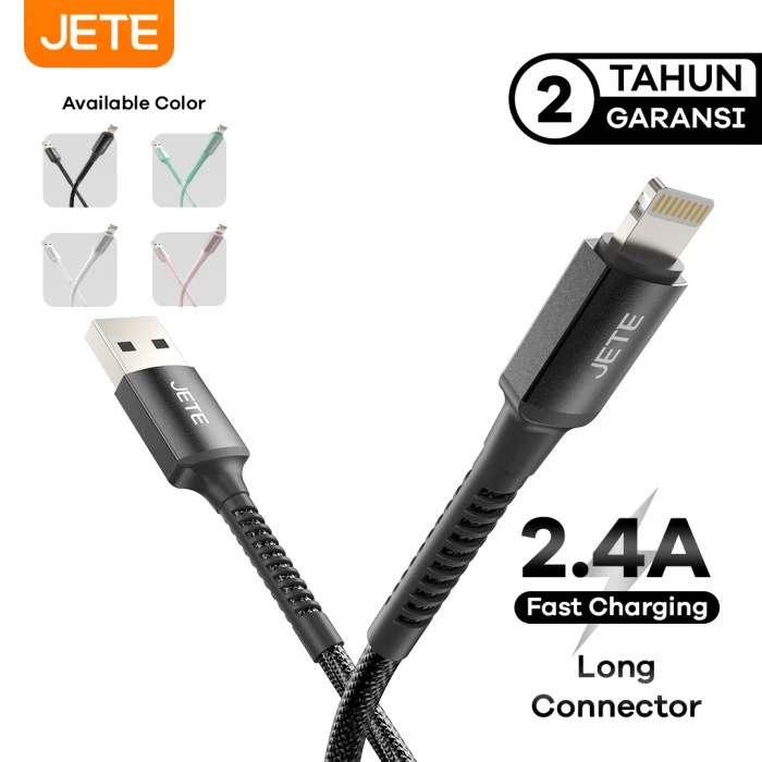 JETE CA2 Kabel Data Lightning 2.4A Fast Charging 12W - Kabel Data - Garansi 2thn - Gambar 3
