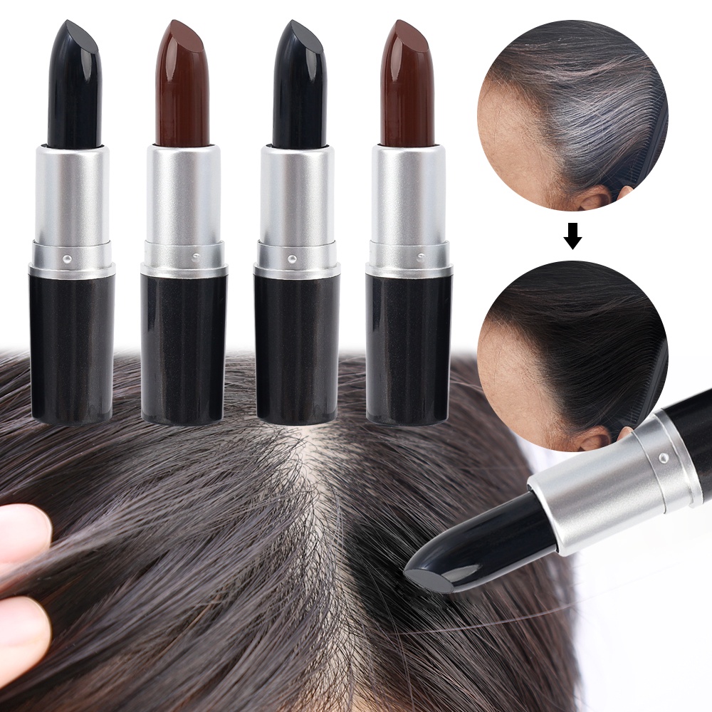 Lipstick Design Temporary Hair Color Pen Black Brown One-Time Hair Dye ...