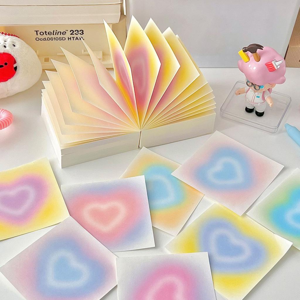 Steve 400 Memo Pad Gradient Heart Shaped Tearable Non Adhesive Super ...