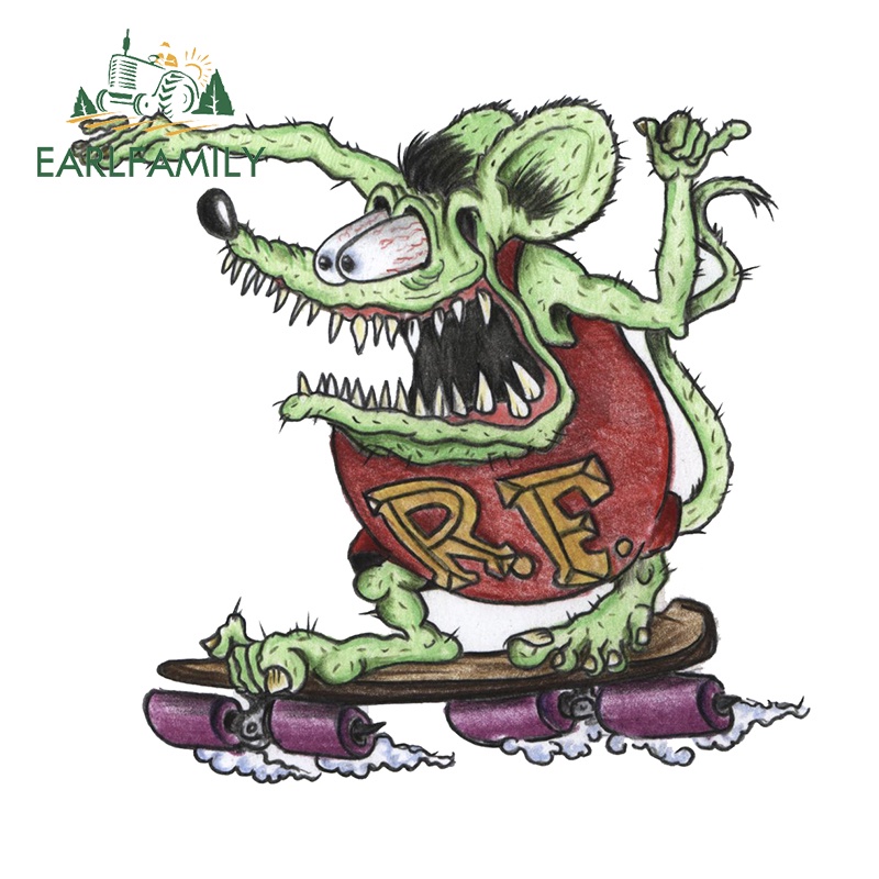 EARLFAMILY 13cm x 12.1cm for Rat Fink Cartoon Decal Funny Car Sticker ...