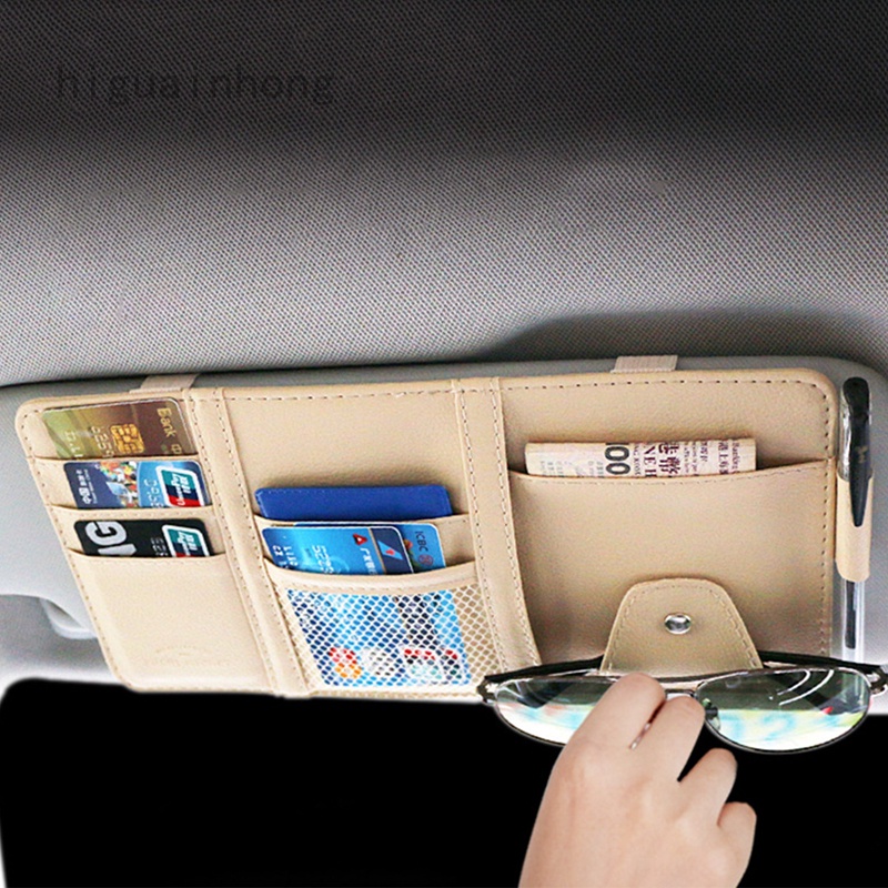 Hong Car Sun Visor Organizer Auto Interior Accessories Pocket Organizer