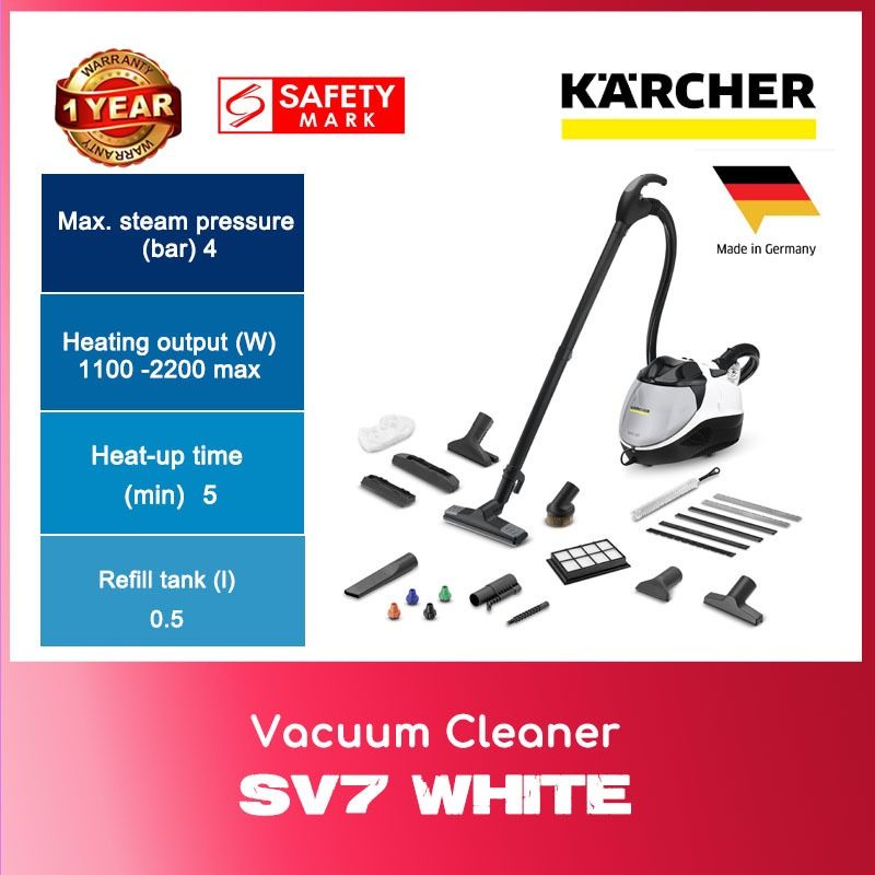 Karcher SV7 White Vacuum Cleaner WITH 1 YEAR WARRANTY Shopee Singapore
