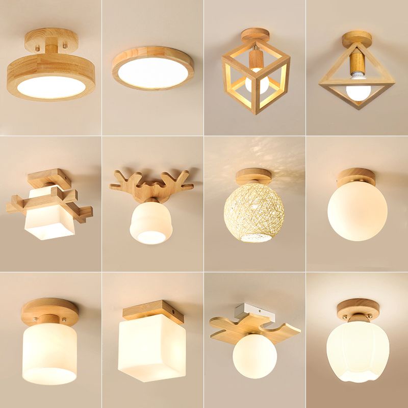 Modern Wood Ceiling Light Simple Corridor Aisle Light Scandinavian