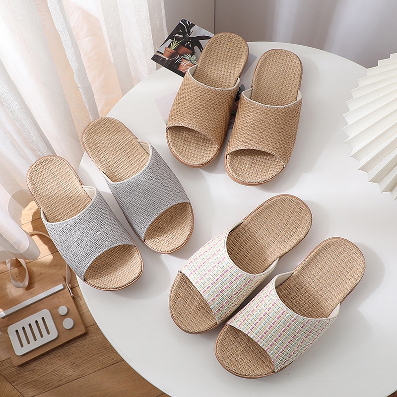 Straw slippers deals