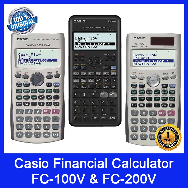 Casio Financial Calculator. Models FC 100V FC100V FC 100V 2