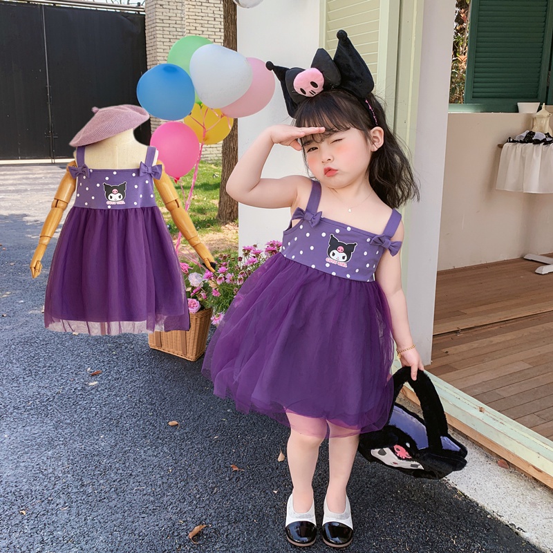 Kid's Kuromi Dress Skirt 1368 Year Old Girls' Dress Kuromi Children
