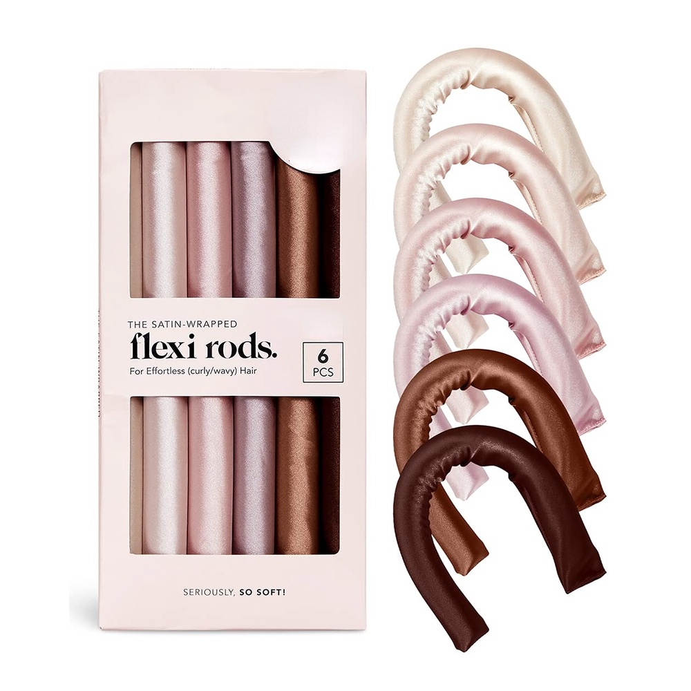 Heatless Curling Rod No Heat Hair Curlers Satin Wrapped Flexi Rods