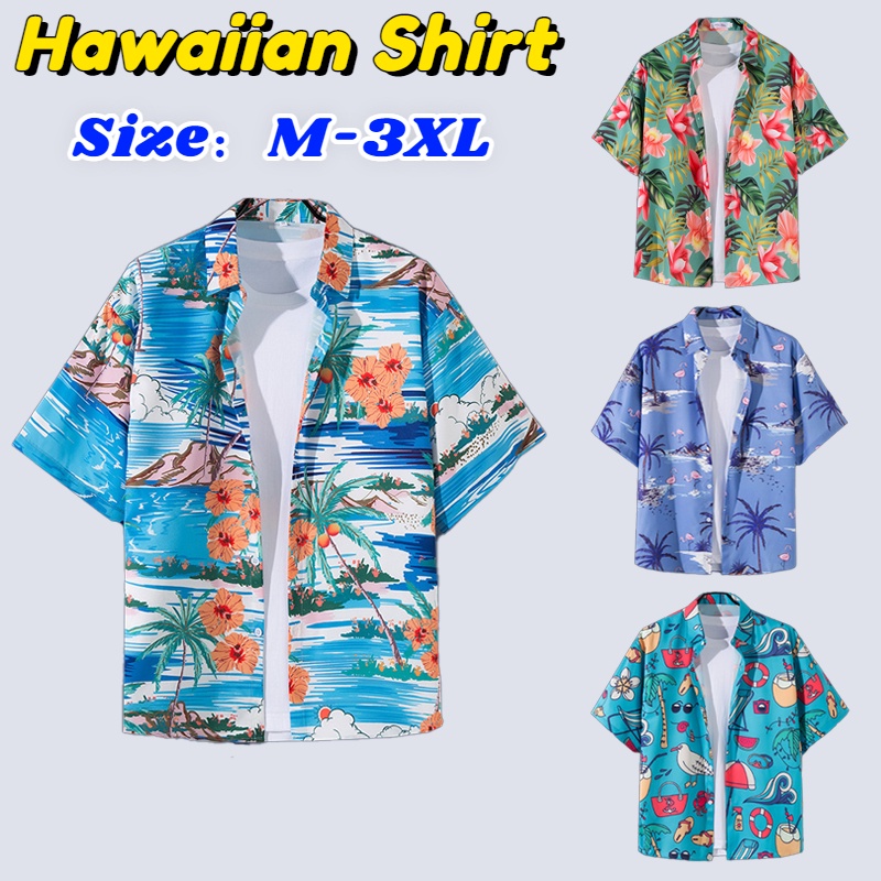 Men Hawaii Women Beach T-shirt Hawaii Shirt Men Baju Hawaii Lelaki ...