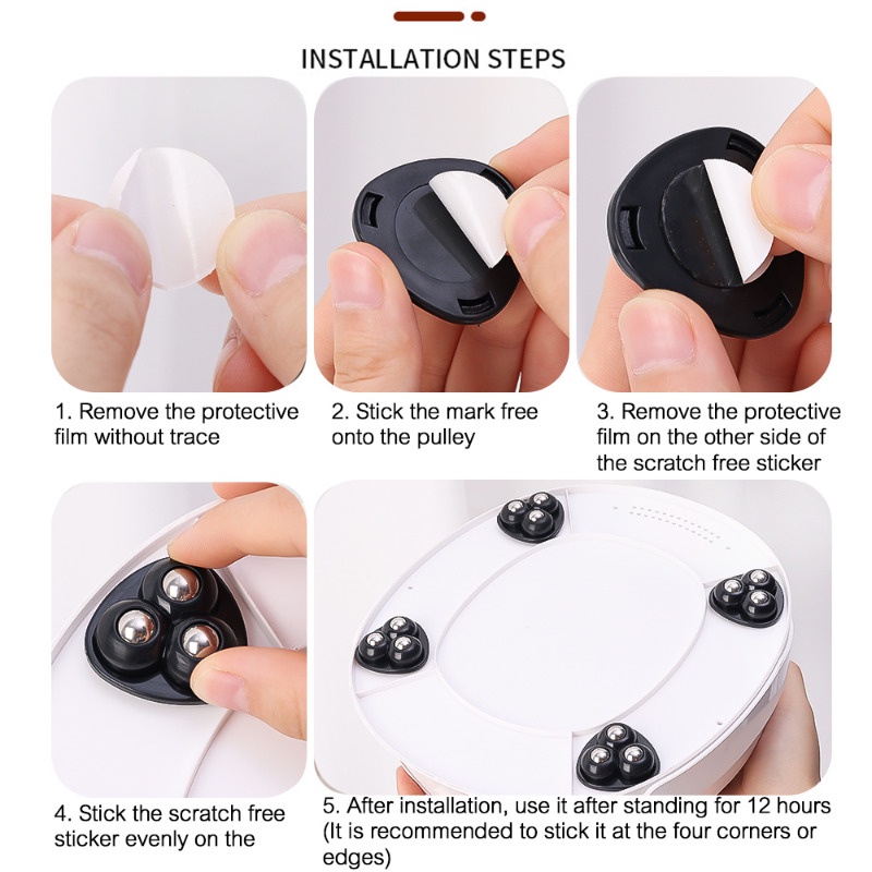 Multipurpose Self-Adhesive Universal Wheel / Household 3 Beads Mini ...