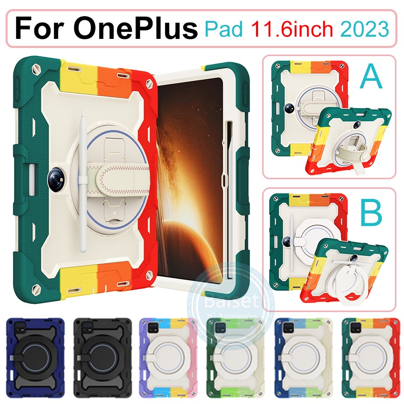 For OnePlus Pad 11.6 inch Tablet Case Heavy Duty Shockproof Silicone Cover  Black