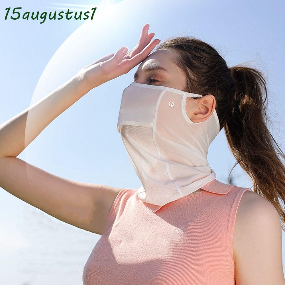 AUGUSTUS Ice Silk Mask Riding Cycling Face Shield UV Protection Golf Summer  Face Scarves Outdoor For Men Fishing Hiking Neck Wrap Cover
