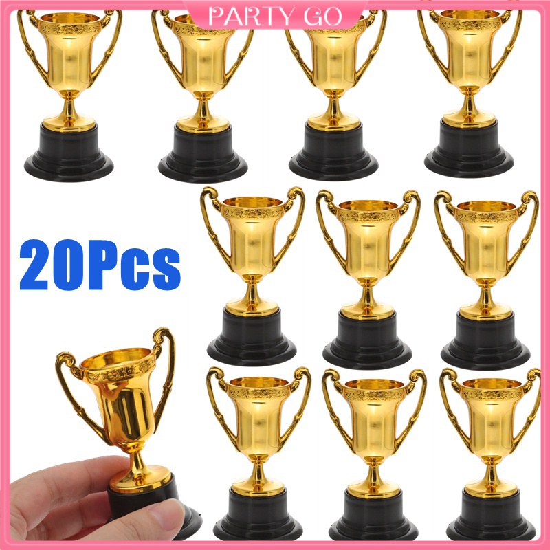 Oisinlas Mini Trophies Gold 3.4" Plastic Gold Trophy Set Kids Classroom