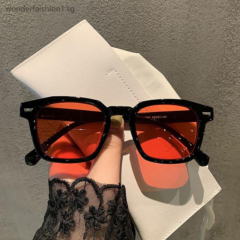 Black frame red lens sunglasses clearance
