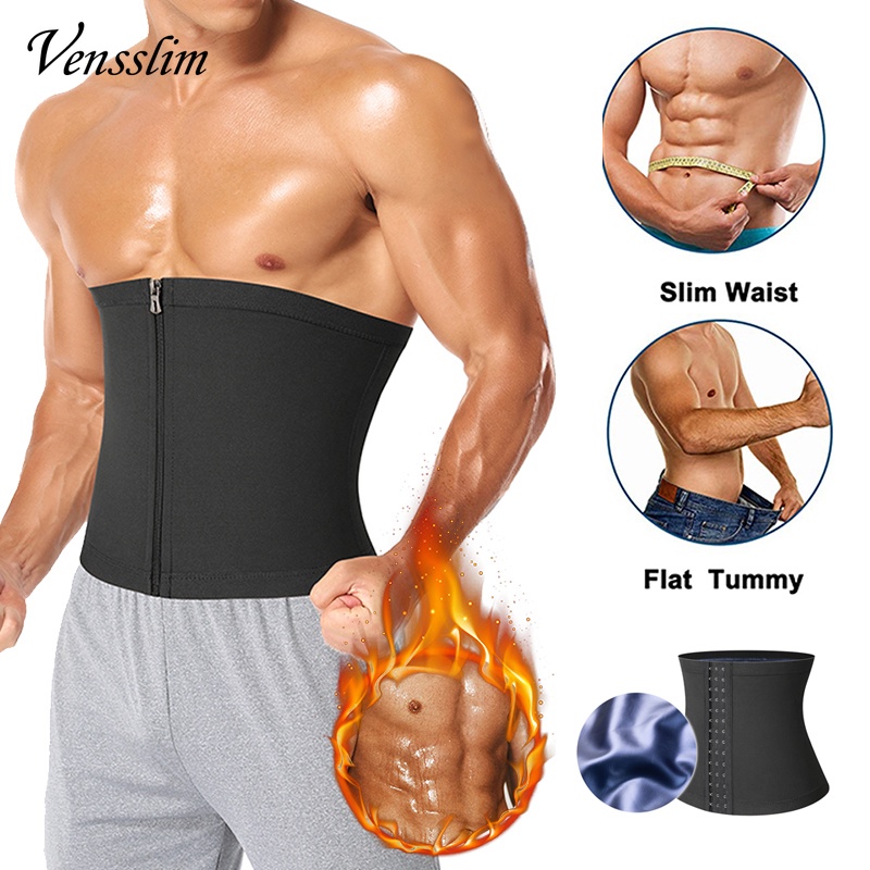 Vensslim Zipper Waist Trainer Slimming Belt Men Sauna Sweat Body