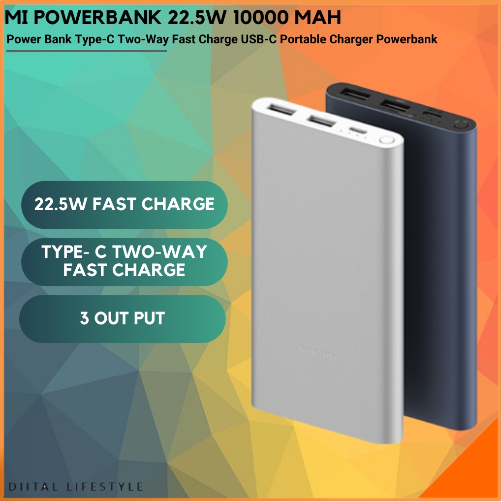 Xiaomi Mi 10000mAh 22.5W Power Bank USBC TwoWay Quick Charge Portable