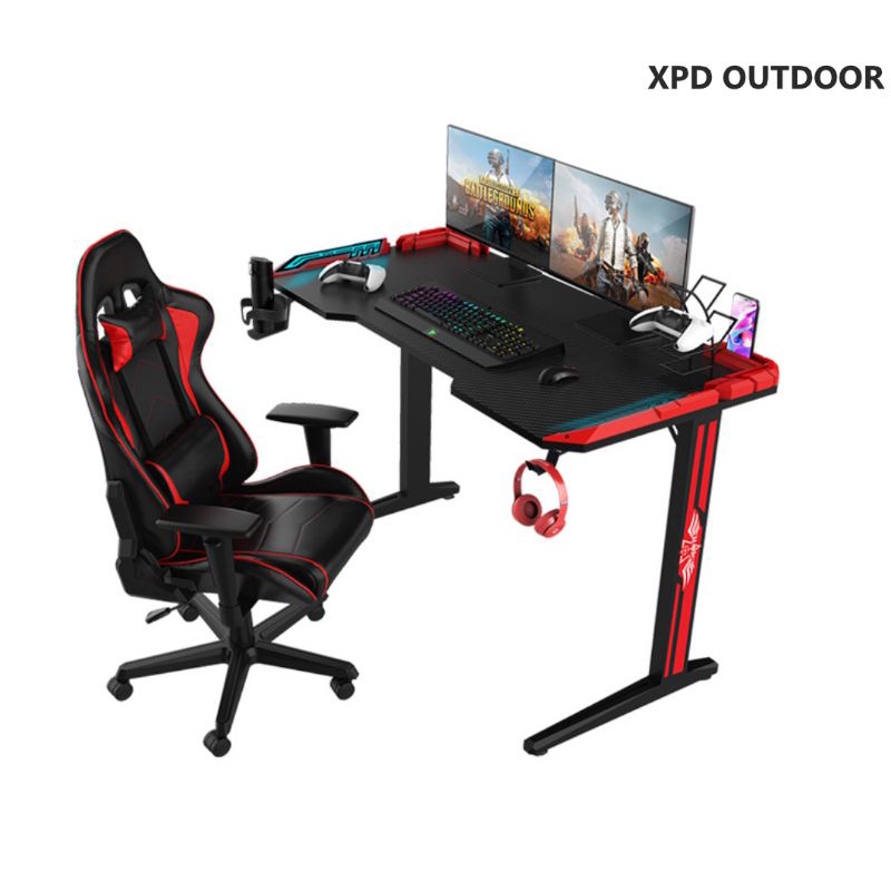 SG seller/XPD OUTDOOR RGB light esports table carbon fiber game computer table esports roomdesktop homeRGB氛围灯碳纤维电竞桌游戏电脑桌