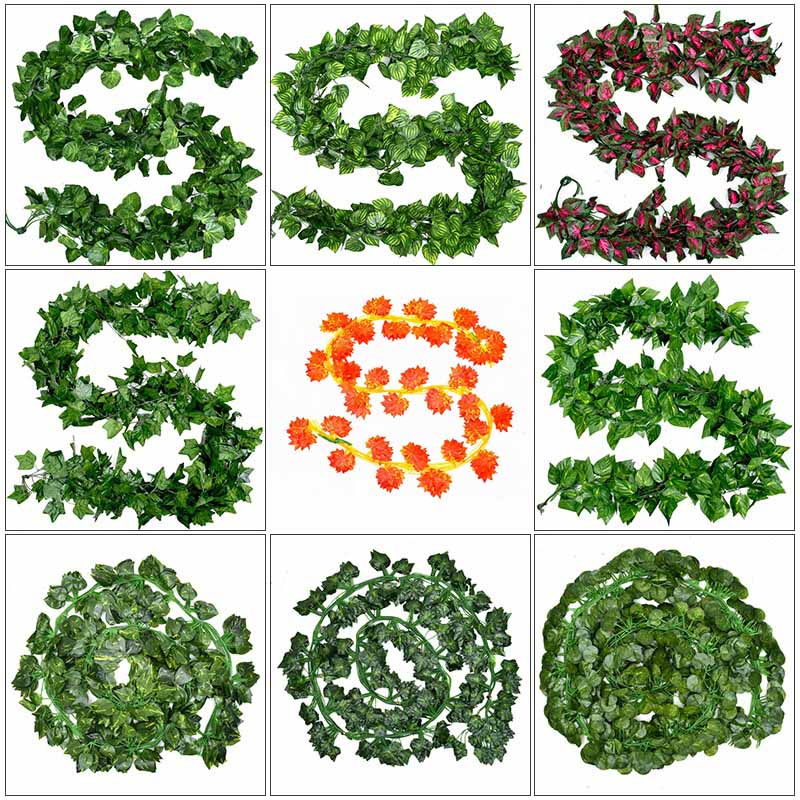 Artificial Leaf creepers Grape leaves maple leaves Decorative rattan ...