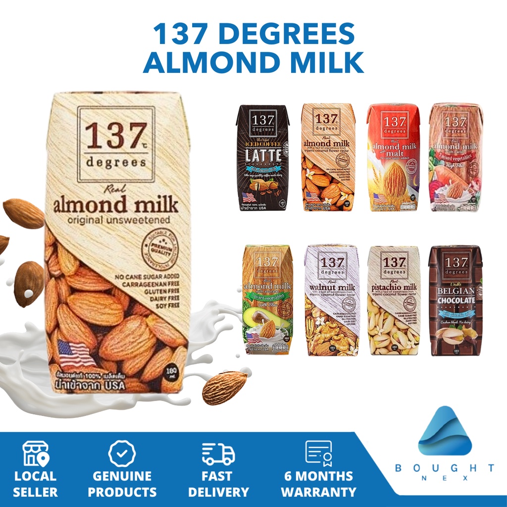 137 Degrees Unsweetened Almond Milk Walnut Milk Pistachio Milk Halal