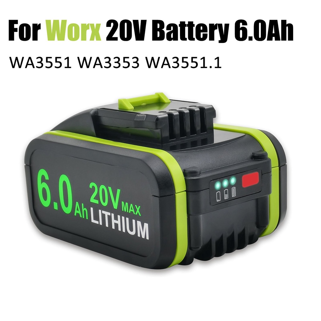 6.0Ah 20V Lithium Ion Replacement Baery for Worx WA3551 WA3551.1