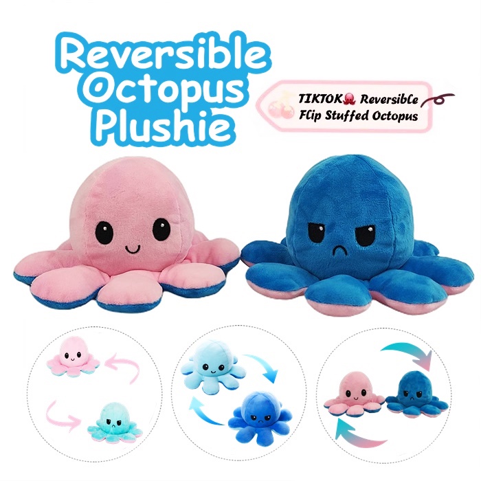 Flip Octopus Doll Viral Reversible Octopus Plush Reversible Bipolar ...