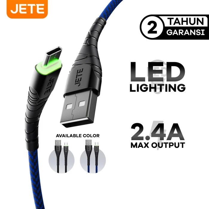 JETE CX5 Kabel Data Kabel USB Type C Fast Charging with LED Light - Garansi Resmi - Gambar 3