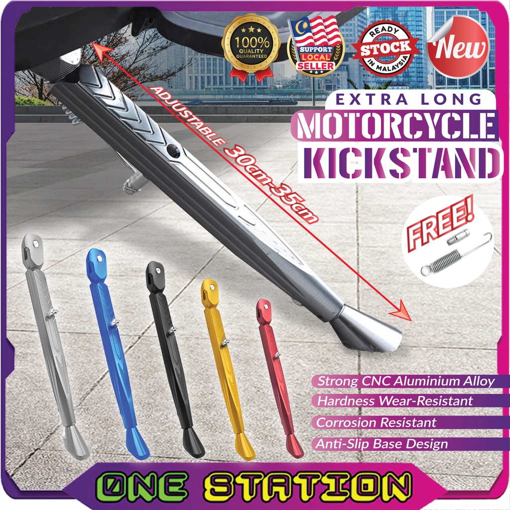 Extra Long Motorcycle Kickstand Tongkat Motor Panjang Motorbike Leg CNC ...