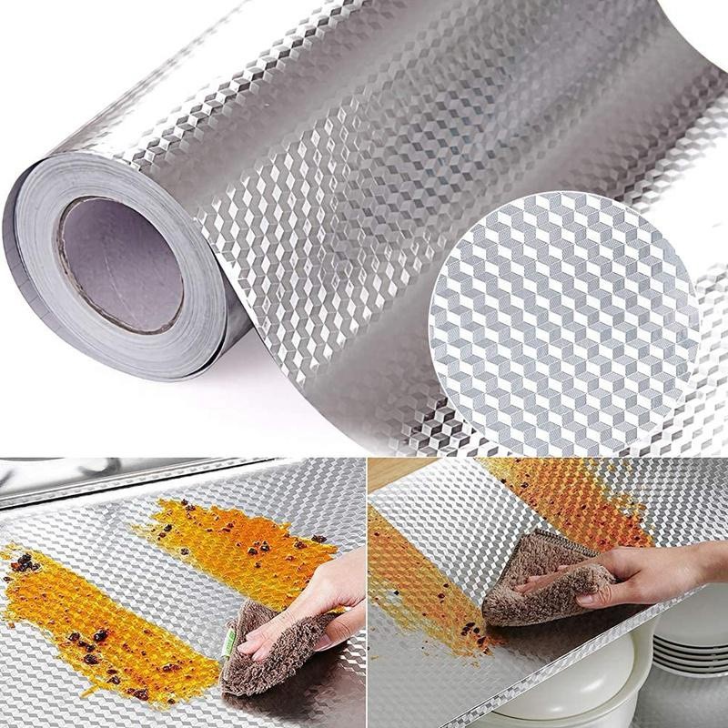 Kitchen Oil-proof Waterproof Stickers Aluminum Foil Kitchen Stove ...