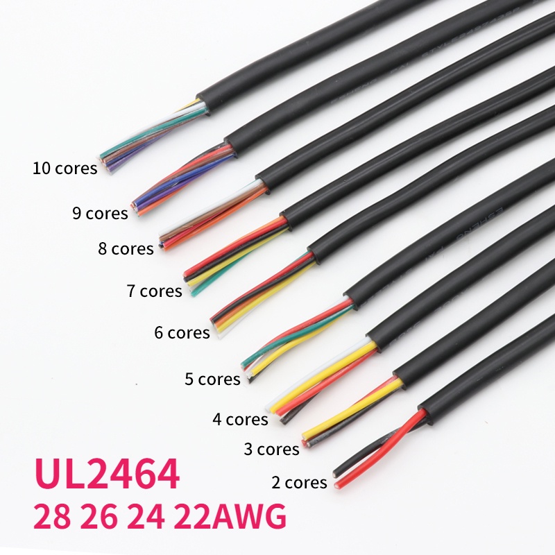 UL2464 Sheathed Wire Cable 28 26 24 22AWG Copper Signal Cable 2 3 4 5 6 ...