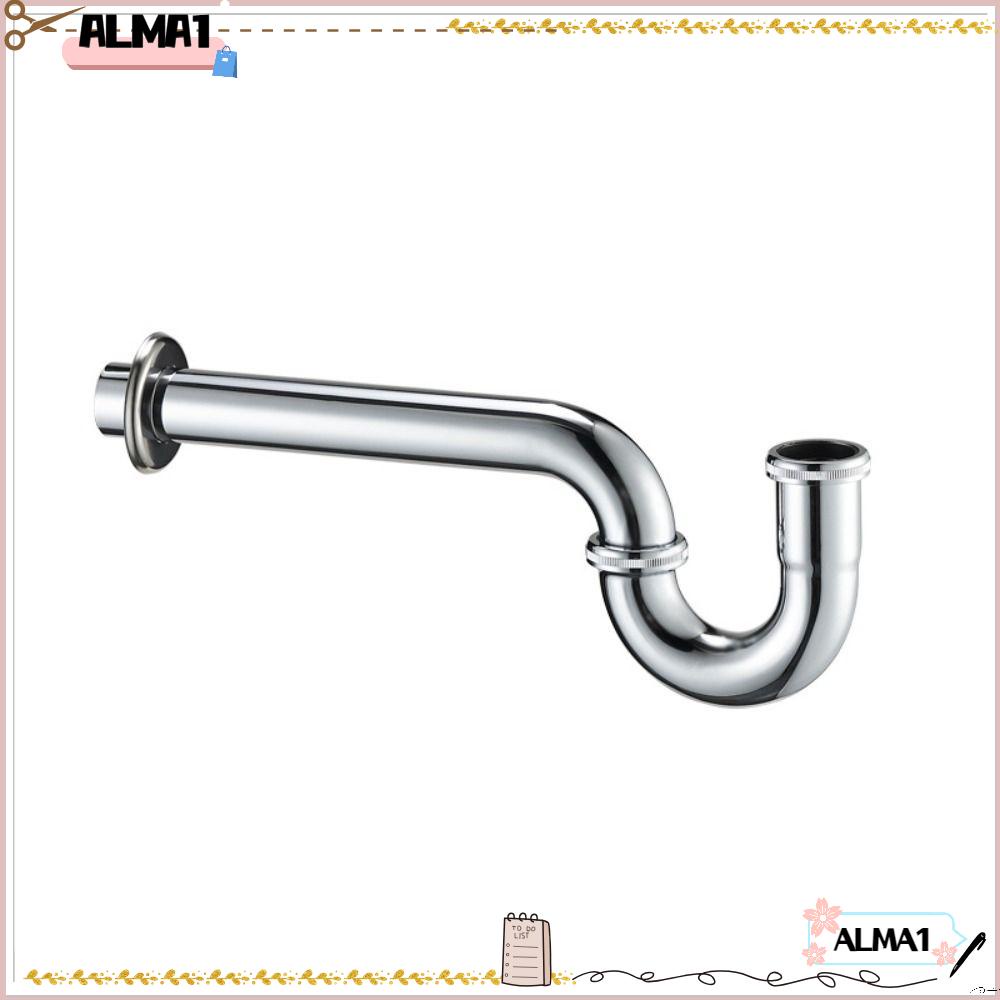 ALMA Bathroom Sink Drain Kit, Chrome P Bends P Trap Bathroom Sink