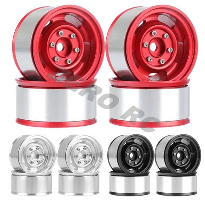 Metal WheelRims Aluminum Rims 1.55 Beadlock SCX10 RC4WD D90 MN WPL RGT ...